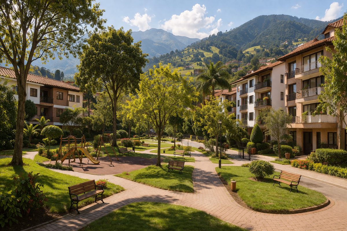 String lights over restaurants in El Poblado / Provenza, Medellín
