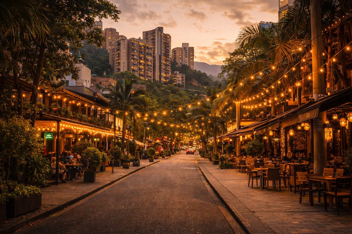 Park with mountain views in Envigado, near Medellín